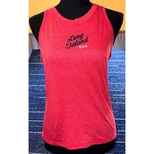 Where I'm From Tank Top Womens S New Long Island USA Heather Red Racerback